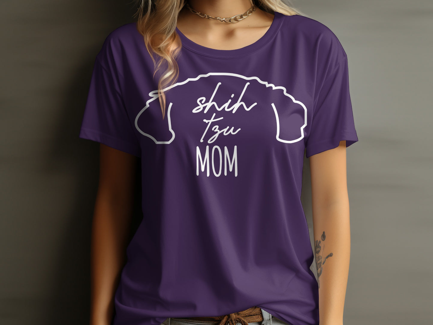 Shih Tzu Mom Graphic Printed T-Shirt Product