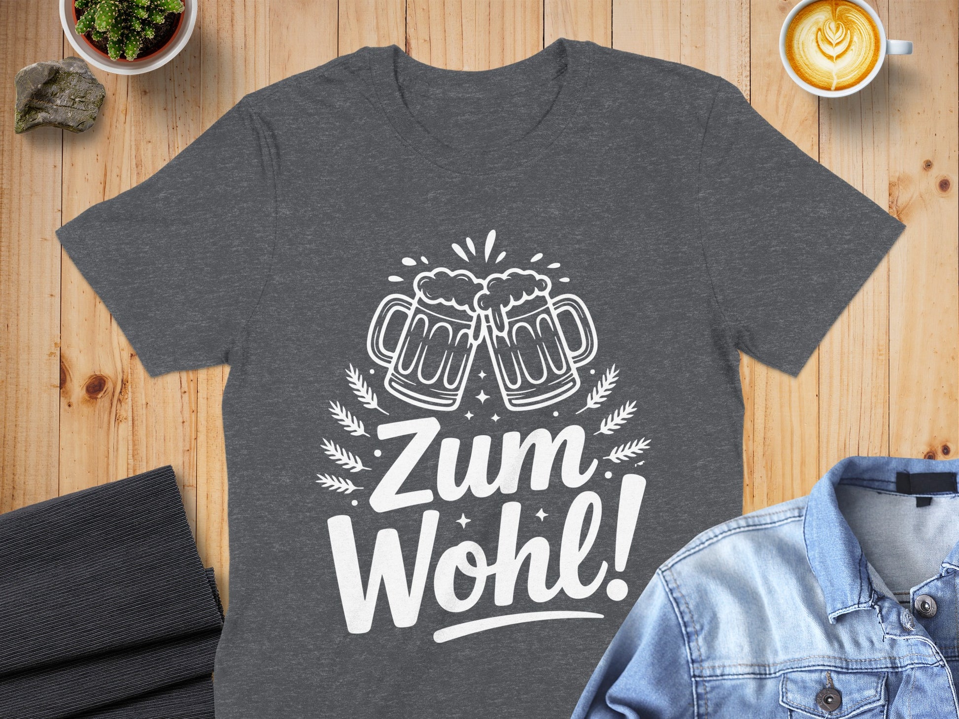 Zum Wohl Beer Mug Design Graphic T-Shirt