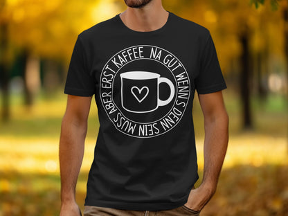 Lustiges Design Herren T-Shirt mit Kaffeetassen-Druck