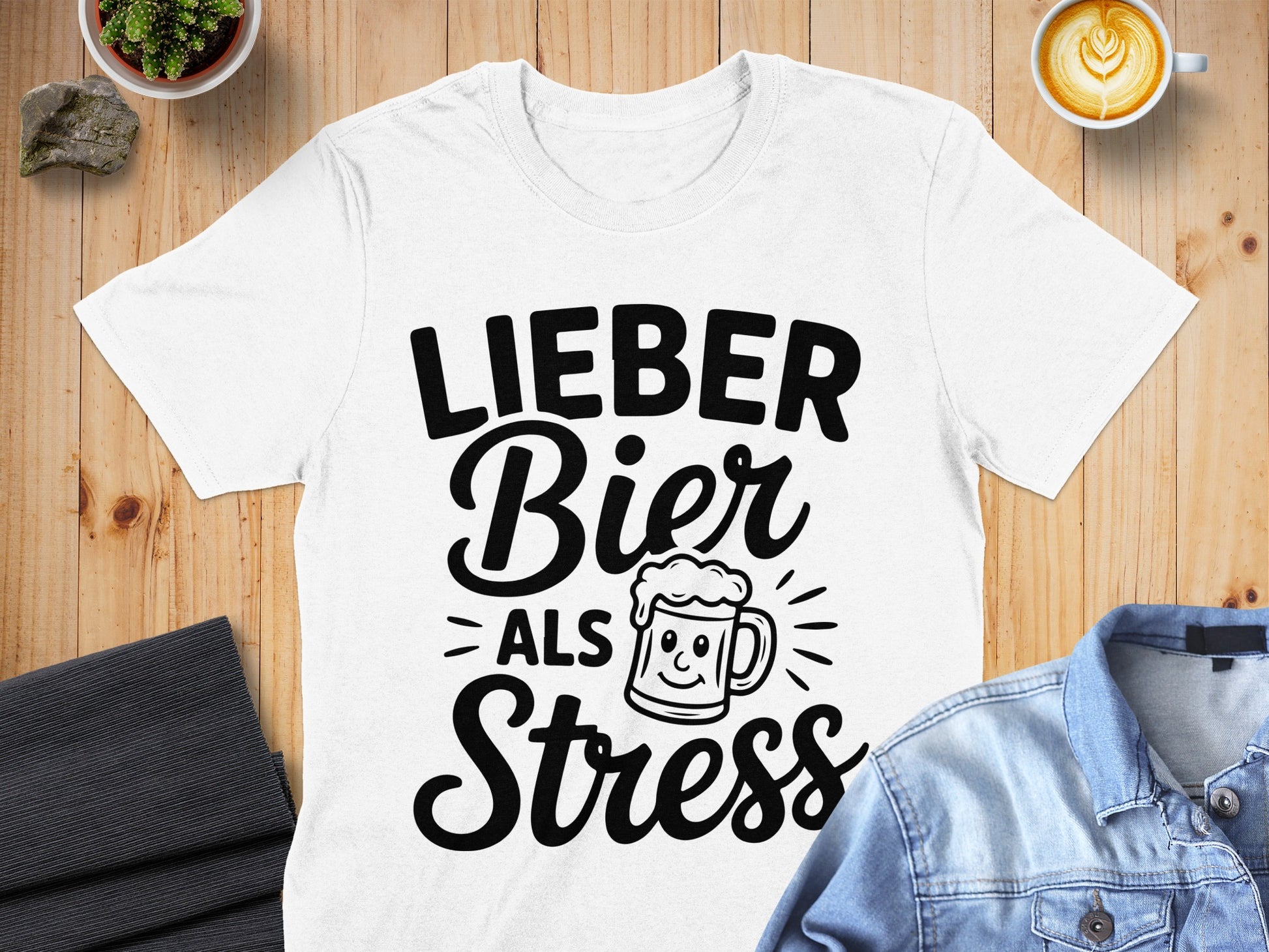 Lieber Bier Als Stress Printed T-Shirt Product